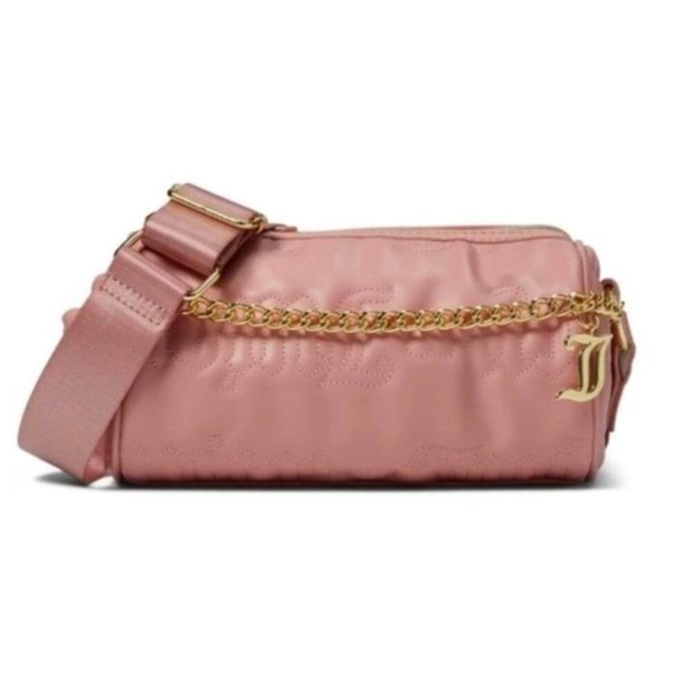 Juicy Couture Women's NWOT Pink Puff Roll Quilted Logo Barrel Crossbody Bag